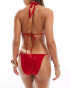 Brave Soul tie side bikini bottoms in cherry red