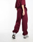 ASOS Weekend Collective oversized jogger with WCA logo in burgundy