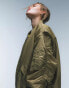 Topshop nero collar nylon bomber jacket in camel