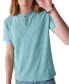 Фото #1 товара Men's Linen Short Sleeves Henley T-shirt