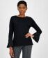 ფოტო #1 პროდუქტის Women's Serenity Boat-Neck Long-Sleeve Top