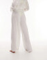 Фото #3 товара Topshop co-ord casual textured beach trouser in white