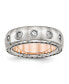 ფოტო #1 პროდუქტის Stainless Steel Rose IP-plated Cubic Zirconia 7mm Band Ring