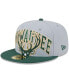 Men's Gray, Hunter Green Milwaukee Bucks Tip-Off Two-Tone 59FIFTY Fitted Hat Gray, Hunter Green, 7 1/8 - фото #1