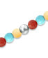 ფოტო #14 პროდუქტის Genuine Stone Bead Stretch Bracelet with Silver Plate or Gold Plate Bead Accent