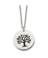 Фото #1 товара Chisel and Enameled Family Tree of Life Pendant Cable Chain Necklace
