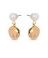 Фото #3 товара Small Pebble and Freshwater Pearl Dangle Earrings