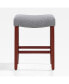 24" Upholstered Saddle Seat Faux Leather Counter Stool