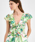 Women's Printed Flutter-Sleeve Maxi Dress