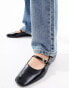 Фото #3 товара Pull&Bear double strap mary jane shoe in black