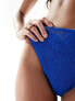 South Beach crinkle high waist bikini bottom in cobalt blue