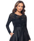 ფოტო #4 პროდუქტის Petite Long-Sleeve Embellished Soutache Gown