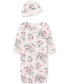 ფოტო #1 პროდუქტის Baby Girls Sleep Gown and Hat Set, 2 Piece Set
