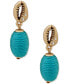 ფოტო #1 პროდუქტის Gold-Tone Pavé Shell & Thread-Wrapped Charm Drop Earrings