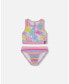 ფოტო #1 პროდუქტის Girl Two Piece Swimsuit Palm Leaf Pastel Print - Toddler Child