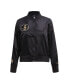 Women's Black Brooklyn Nets Glam Satin Full-Snap Varsity Jacket