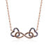 Bronze necklace with zircons Infinite hearts N0000660