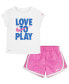 ფოტო #1 პროდუქტის Toddler Girls Dri-FIT All Day Short Sleeve Tee and Shorts Set
