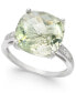 ფოტო #1 პროდუქტის Mint Quartz (6-1/4 ct. t.w.) & White Topaz (1/10 ct. t.w.) Statement Ring in Sterling Silver