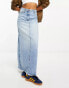 Фото #1 товара COLLUSION a-line long maxi denim skirt in vintage blue wash