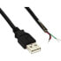 Фото #1 товара InLine USB 2.0 Cable Type A male / open end - black - 2m