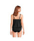 Women's Long Blouson Tummy Hiding Tankini Swimsuit Top Adjustable Straps