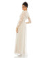 ფოტო #2 პროდუქტის Women's Embellished Illusion High Neck Long Sleeve Gown