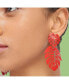 ფოტო #4 პროდუქტის Women's Red Palm Leaf Drop Earrings