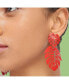 ფოტო #3 პროდუქტის Women's Red Palm Leaf Drop Earrings