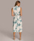 Women's Printed Waist-Wrap Midi Dress