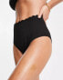 Peek & Beau Exclusive mix and match scallop high waist bikini bottom in black