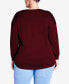 Фото #2 товара Plus Size Tully Curved Hem Long Sleeve Sweater