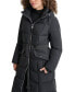 Womens Maxi Belted Hooded Puffer Coat