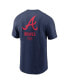 Фото #2 товара Men's Navy Atlanta Braves Large Logo Back Stack T-Shirt