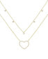 ფოტო #1 პროდუქტის Crystal Heart Drop Layered Necklace, Set of 2