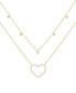 Фото #1 товара Crystal Heart Drop Layered Necklace, Set of 2