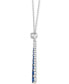 ფოტო #2 პროდუქტის Denim Ombré (7/8 ct. t.w.) & White Sapphire (1/6 ct. t.w.) Graduated Adjustable 20" Lariat Necklace in 14k White Gold