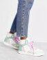 Pimkie high top trainers in white with green colourblock