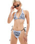 Фото #8 товара COLLUSION co-ord tattoo bikini bottom in blue