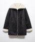 Фото #3 товара Women's Faux Shearling Lining Coat