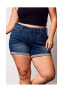 ფოტო #2 პროდუქტის Plus Size Denim Rolled Shorts