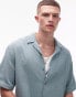 Фото #4 товара Topman co-ord short sleeve cheesecloth relaxed shirt in sage