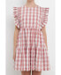 Фото #1 товара Women's Gingham Mini Dress