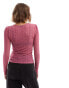 Фото #4 товара JDY long sleeve textured top in pink