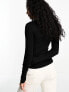 Selected Femme long sleeve top in black