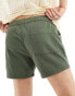 ASOS DESIGN 2 pack slim shorter length chino shorts in khaki and stone with elasticated waist save