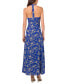 Фото #2 товара Women's Floral-Print Halter Maxi Dress