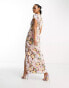 Фото #2 товара ASOS DESIGN button side detail satin midi tea dress in bold floral print