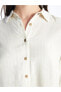 LCW Grace Düz Uzun Kollu Keten Karışımlı Kadın Gömlek Elbise