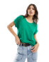 ONLY short sleeve crew neck top in bright green Jolly-Grün, S - EU 36 - фото #2